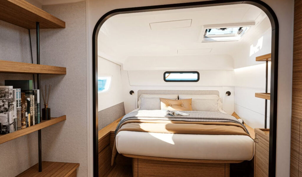 main cabin berth on excess 13 catamaran